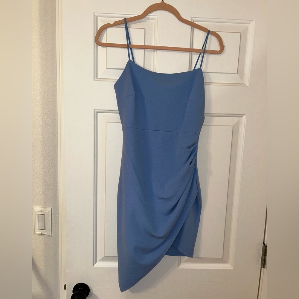 Baby blue body con dress